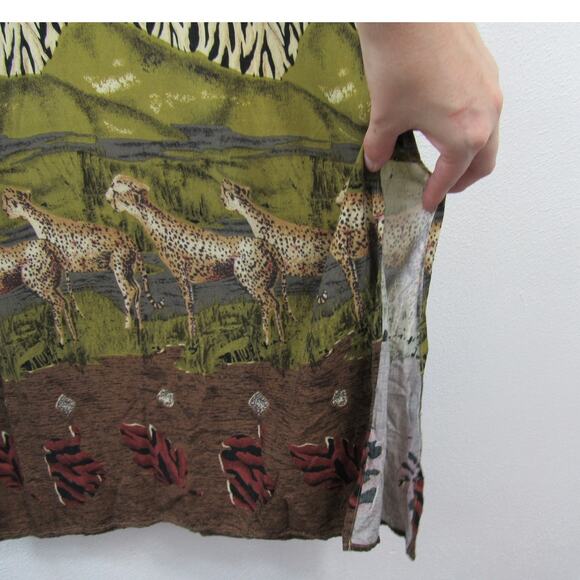 Forever, Caroline Size 12 Vintage Safari Tank Maxi Dress Animal Print Necklace - Picture 3 of 6
